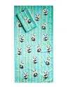 Dohler Set Of 2 Pandas Beach Towel In Green