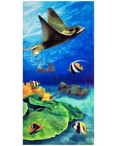 Dohler Set Of 2 Stingray Beach Towels In Blue