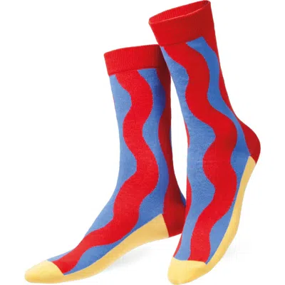 Doiy Curvies 3d Crew Socks In Red