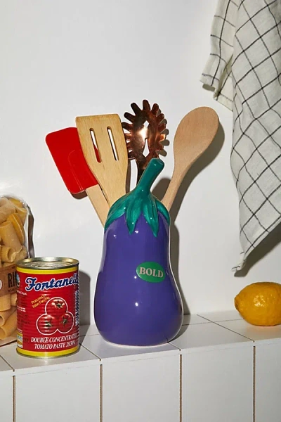 Doiy Eggplant Utensil Holder In Purple At Urban Outfitters In Multi