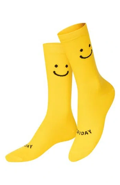 Doiy Monday-friday Pack Of 2 Crew Socks In Yellow