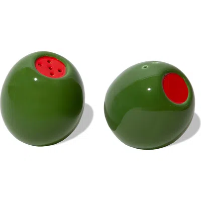 Doiy Olivia Ceramic Salt & Pepper Shakers In Green