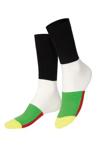 Doiy Pack Of 2 Maki Box Socks In Black/green/orange Multi