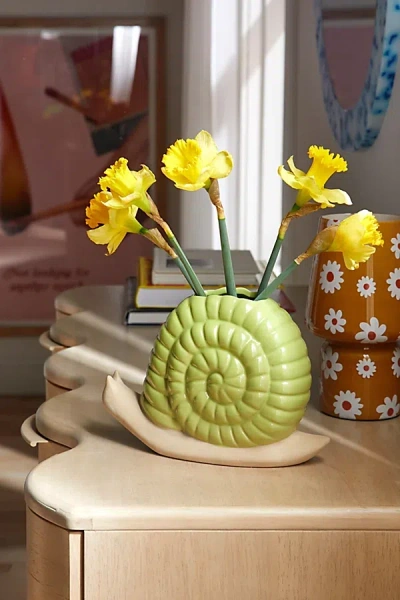 Doiy Snail Vase In Green At Urban Outfitters In Multi