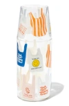Doiy Thank You Bag Painted Glass Jar & Cup Set In Multi