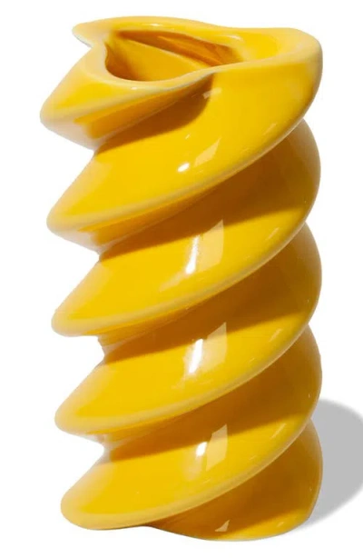 Doiy The Dolce Vita Collection Fusilli Ceramic Vase In Yellow