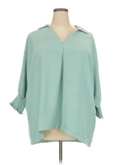 Pre-owned Dokotoo 3/4 Sleeve Blouse In Blue