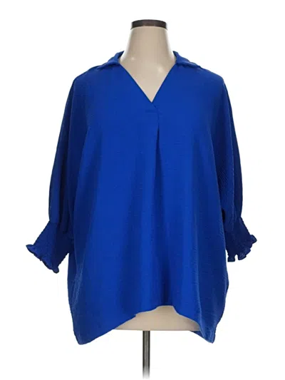 Pre-owned Dokotoo 3/4 Sleeve Blouse In Blue