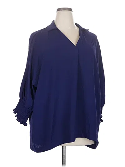 Pre-owned Dokotoo 3/4 Sleeve Blouse In Blue