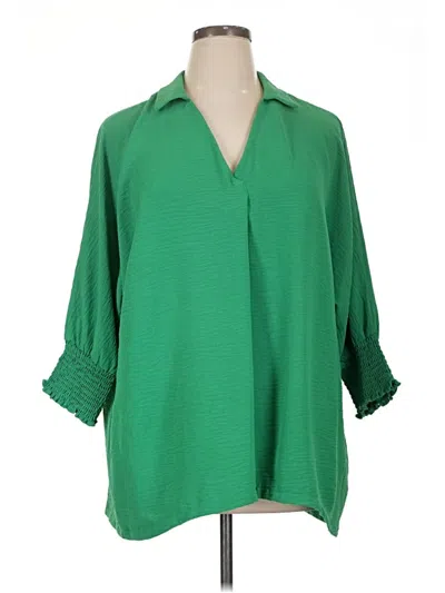 Pre-owned Dokotoo 3/4 Sleeve Blouse In Green