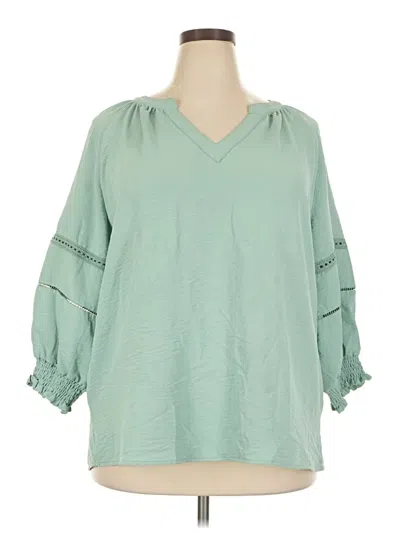 Pre-owned Dokotoo 3/4 Sleeve Blouse In Green