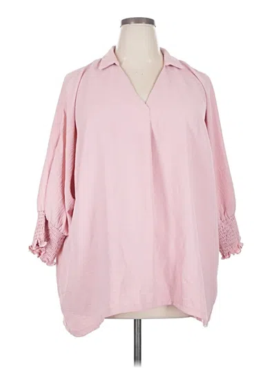 Pre-owned Dokotoo 3/4 Sleeve Blouse In Pink
