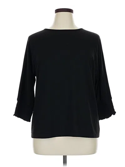 Pre-owned Dokotoo 3/4 Sleeve Top Black Boatneck Tops