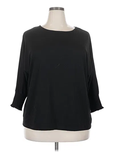 Pre-owned Dokotoo 3/4 Sleeve Top Black Boatneck Tops