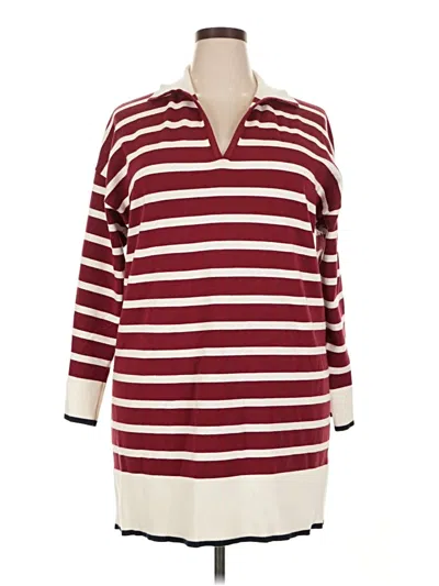 Pre-owned Dokotoo 3/4 Sleeve Top Burgundy V-neck Tops