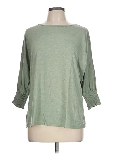 Pre-owned Dokotoo 3/4 Sleeve Top Green Boatneck Tops