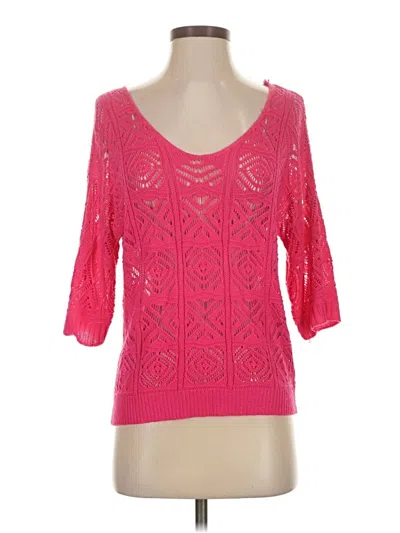 Pre-owned Dokotoo 3/4 Sleeve Top Pink Sweetheart Neckline Tops