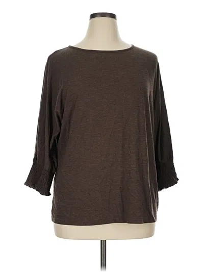Pre-owned Dokotoo 3/4 Sleeve T-shirt In Brown