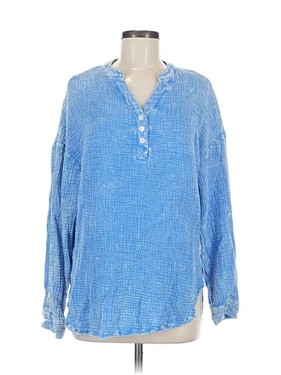 Pre-owned Dokotoo Long Sleeve Blouse In Blue