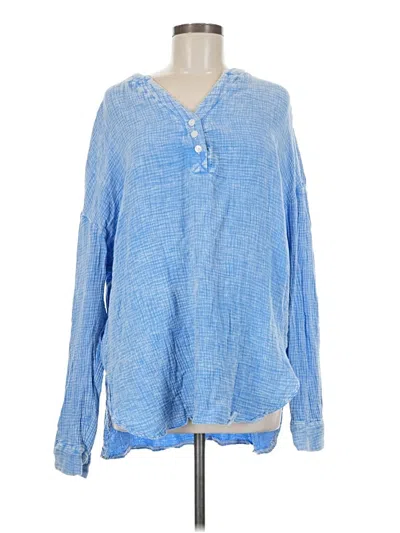 Pre-owned Dokotoo Long Sleeve Blouse In Blue