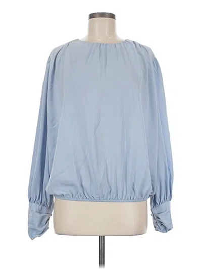 Pre-owned Dokotoo Long Sleeve Blouse In Blue