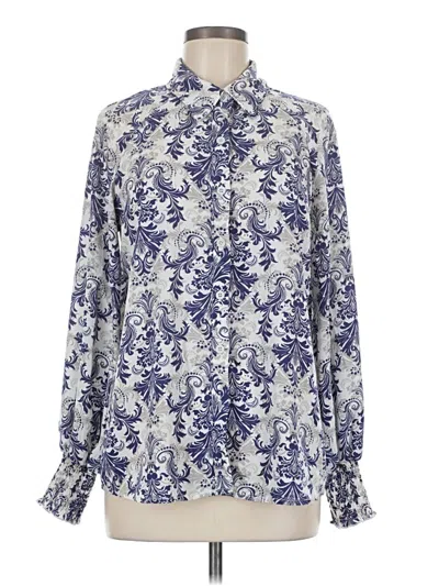 Pre-owned Dokotoo Long Sleeve Blouse In Blue