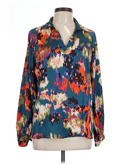 Pre-owned Dokotoo Long Sleeve Blouse In Blue