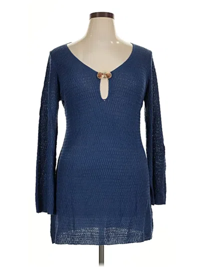Pre-owned Dokotoo Long Sleeve Blouse In Blue