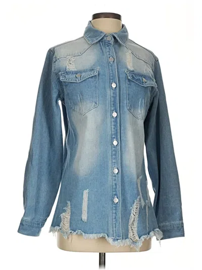 Pre-owned Dokotoo Long Sleeve Blouse In Blue