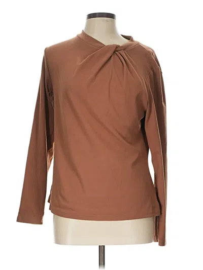 Pre-owned Dokotoo Long Sleeve Blouse In Brown