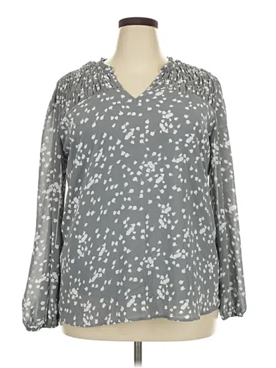 Pre-owned Dokotoo Long Sleeve Blouse In Gray