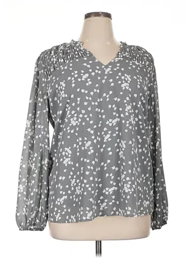 Pre-owned Dokotoo Long Sleeve Blouse In Gray