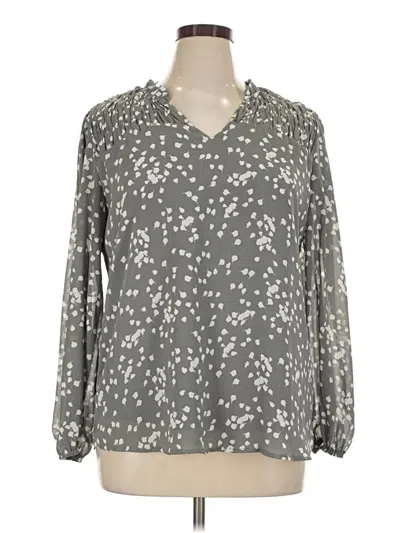 Pre-owned Dokotoo Long Sleeve Blouse In Gray