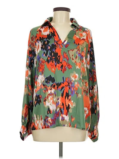 Pre-owned Dokotoo Long Sleeve Blouse In Green