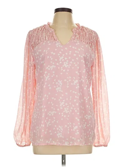 Pre-owned Dokotoo Long Sleeve Blouse In Pink