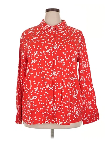 Pre-owned Dokotoo Long Sleeve Blouse In Red