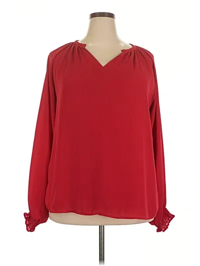 Pre-owned Dokotoo Long Sleeve Blouse In Red