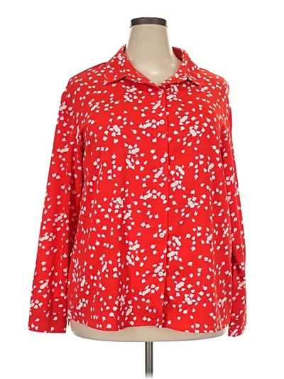 Pre-owned Dokotoo Long Sleeve Blouse In Red