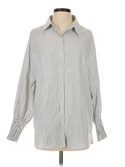 Pre-owned Dokotoo Long Sleeve Blouse In Silver