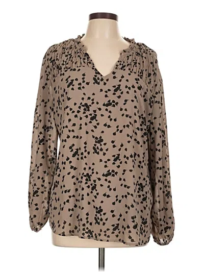 Pre-owned Dokotoo Long Sleeve Blouse In Tan