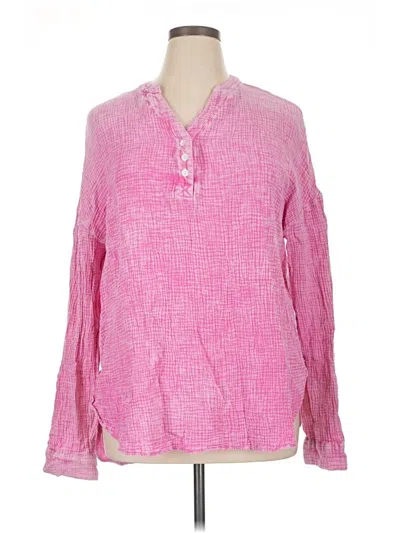 Pre-owned Dokotoo Long Sleeve Polo Shirt In Pink