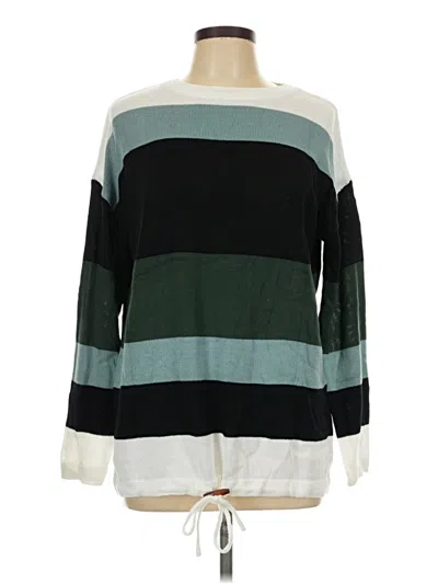 Pre-owned Dokotoo Long Sleeve Top Green Boatneck Tops