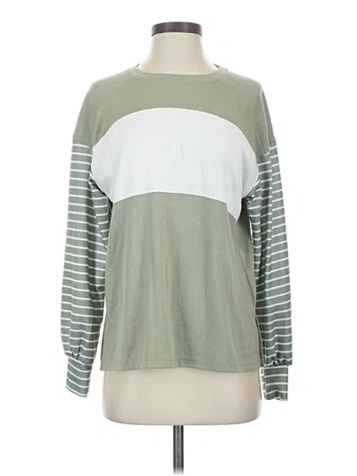 Pre-owned Dokotoo Long Sleeve Top Green Crew Neck Tops
