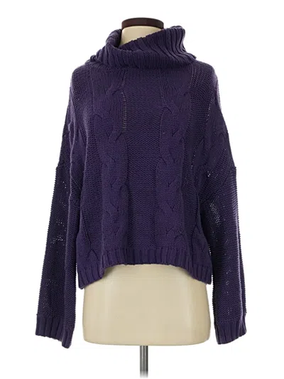 Pre-owned Dokotoo Long Sleeve Top Purple Turtleneck Tops