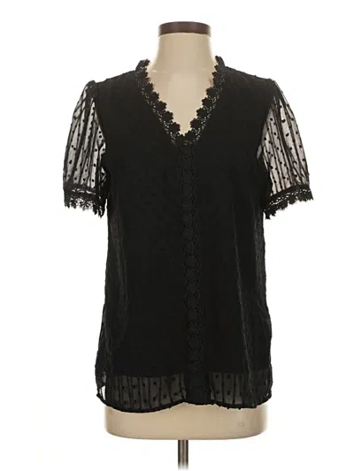 Pre-owned Dokotoo Short Sleeve Blouse In Black