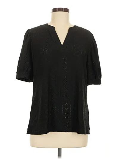 Pre-owned Dokotoo Short Sleeve Blouse In Black