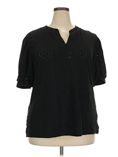 Pre-owned Dokotoo Short Sleeve Blouse In Black
