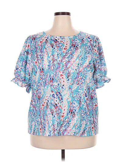 Dokotoo Short Sleeve Blouse In Blue