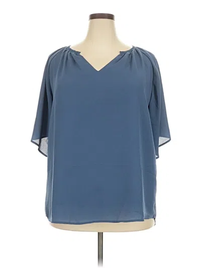 Pre-owned Dokotoo Short Sleeve Blouse In Blue