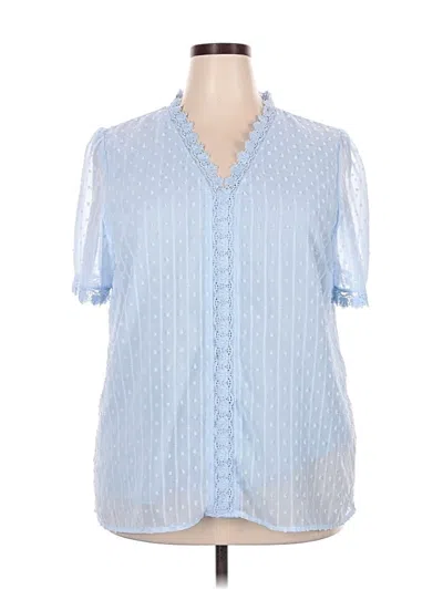 Pre-owned Dokotoo Short Sleeve Blouse In Blue
